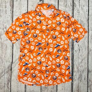 New York Islanders Hawaiian NHL Hockey Hawaii Floral Button Down Shirt